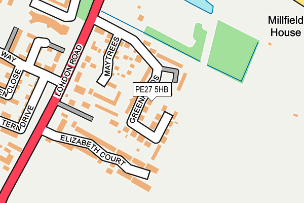 PE27 5HB map - OS OpenMap – Local (Ordnance Survey)