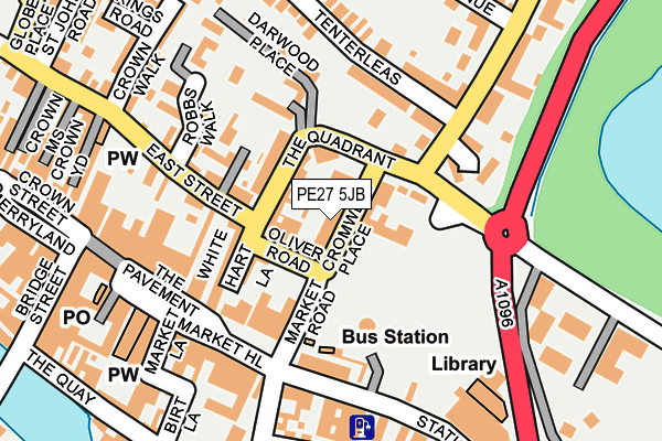 PE27 5JB map - OS OpenMap – Local (Ordnance Survey)