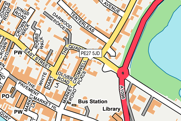 PE27 5JD map - OS OpenMap – Local (Ordnance Survey)