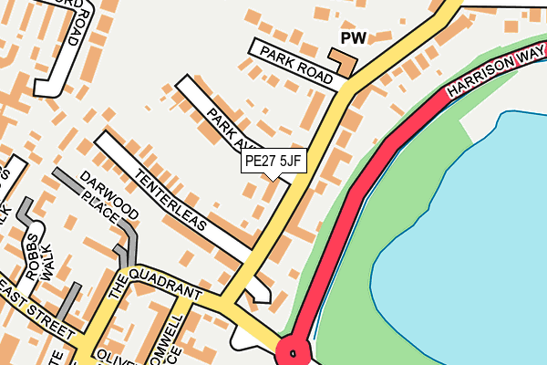 PE27 5JF map - OS OpenMap – Local (Ordnance Survey)