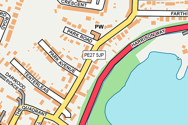 PE27 5JP map - OS OpenMap – Local (Ordnance Survey)