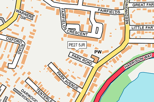 PE27 5JR map - OS OpenMap – Local (Ordnance Survey)