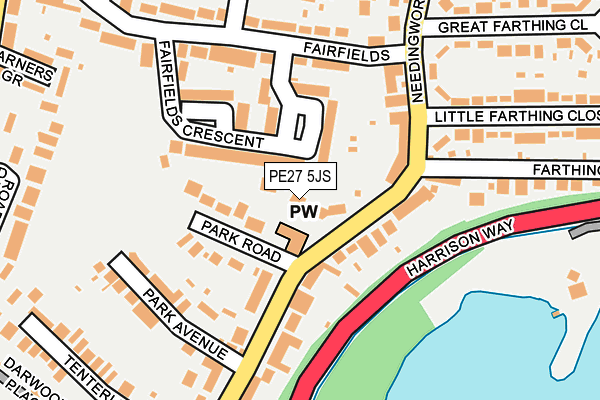 PE27 5JS map - OS OpenMap – Local (Ordnance Survey)