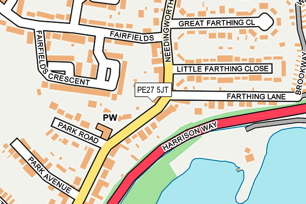 PE27 5JT map - OS OpenMap – Local (Ordnance Survey)