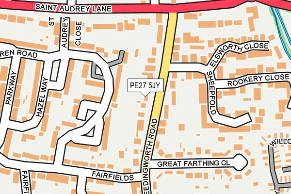 PE27 5JY map - OS OpenMap – Local (Ordnance Survey)