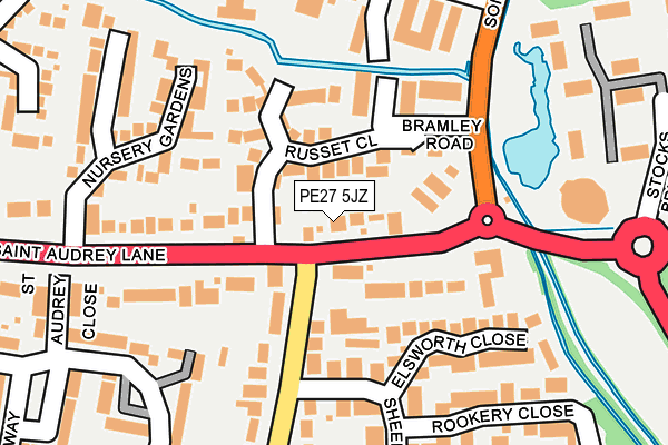 PE27 5JZ map - OS OpenMap – Local (Ordnance Survey)