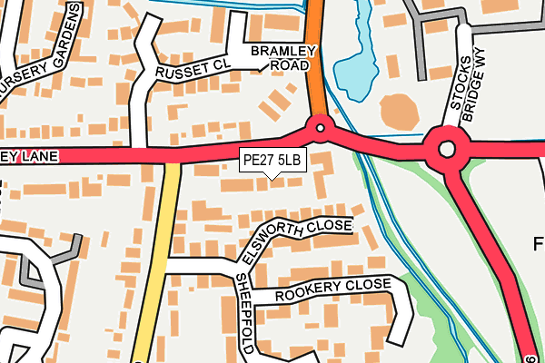 PE27 5LB map - OS OpenMap – Local (Ordnance Survey)