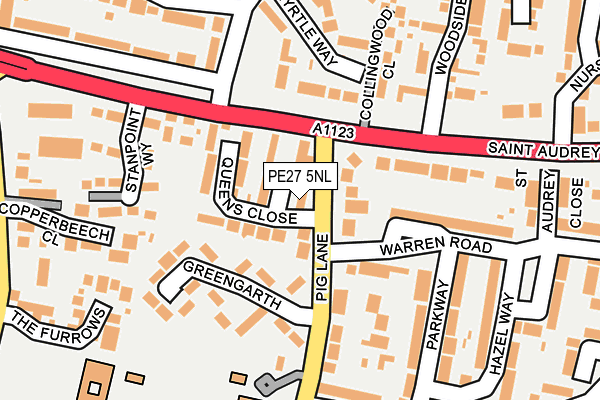 PE27 5NL map - OS OpenMap – Local (Ordnance Survey)