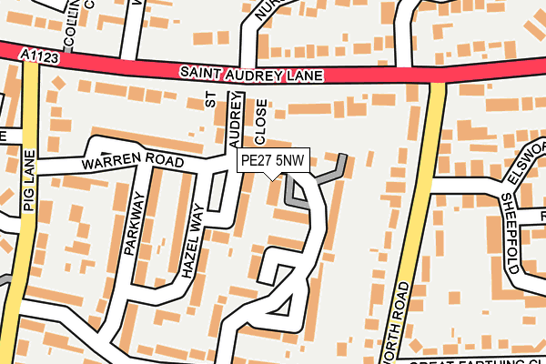 PE27 5NW map - OS OpenMap – Local (Ordnance Survey)