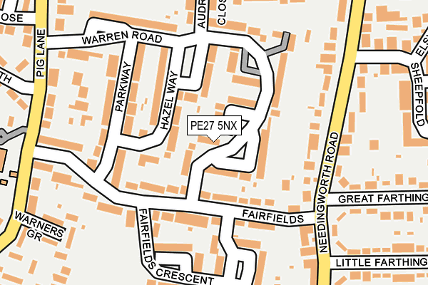 PE27 5NX map - OS OpenMap – Local (Ordnance Survey)
