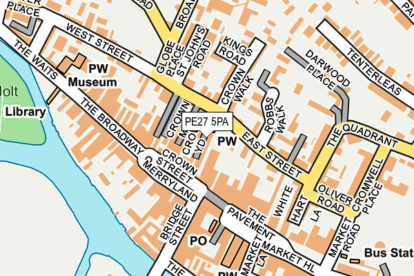 PE27 5PA map - OS OpenMap – Local (Ordnance Survey)
