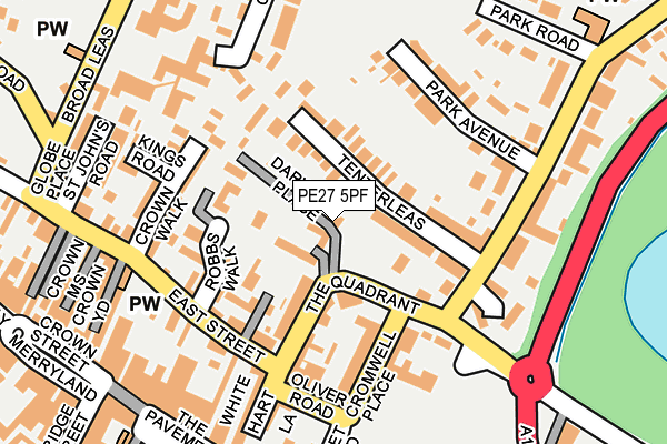 PE27 5PF map - OS OpenMap – Local (Ordnance Survey)