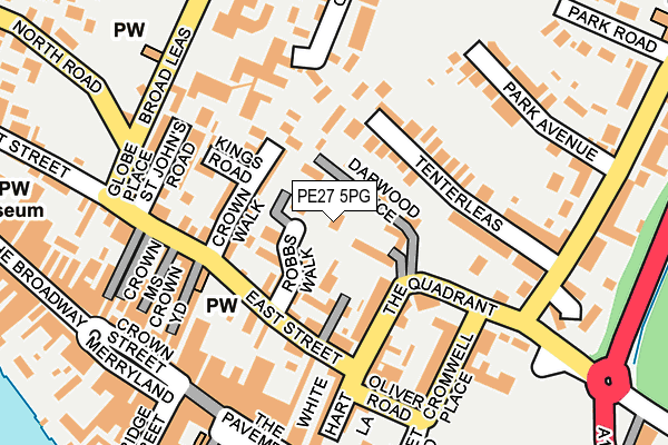 PE27 5PG map - OS OpenMap – Local (Ordnance Survey)