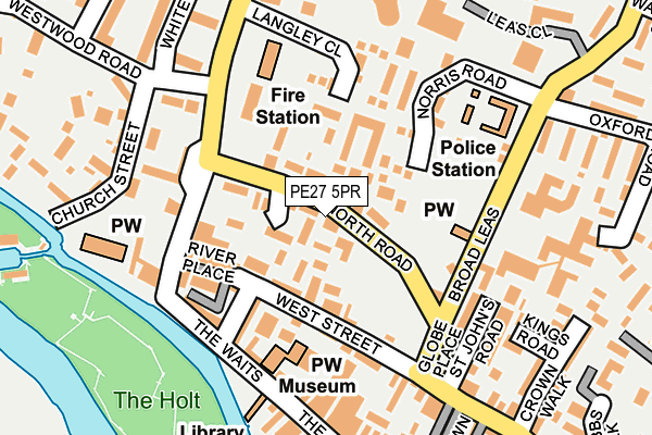 PE27 5PR map - OS OpenMap – Local (Ordnance Survey)