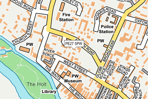 PE27 5PW map - OS OpenMap – Local (Ordnance Survey)