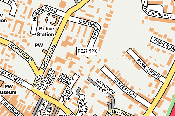 PE27 5PX map - OS OpenMap – Local (Ordnance Survey)