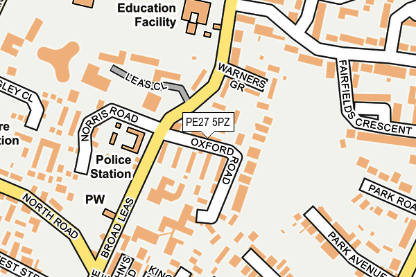 PE27 5PZ map - OS OpenMap – Local (Ordnance Survey)