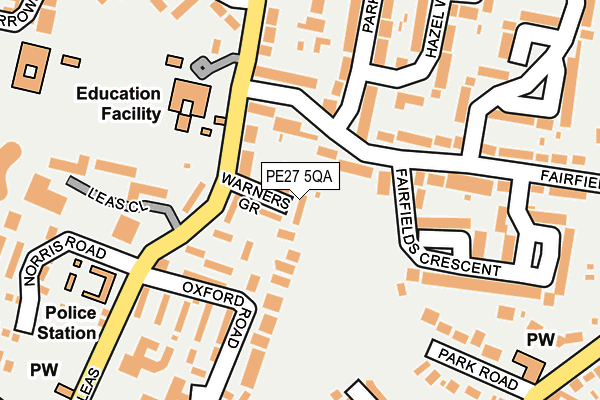 PE27 5QA map - OS OpenMap – Local (Ordnance Survey)