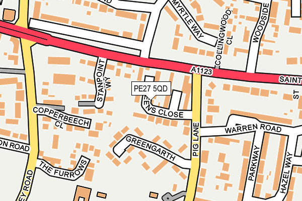 PE27 5QD map - OS OpenMap – Local (Ordnance Survey)