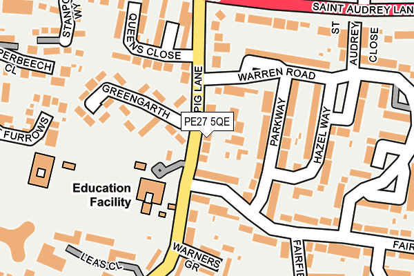PE27 5QE map - OS OpenMap – Local (Ordnance Survey)
