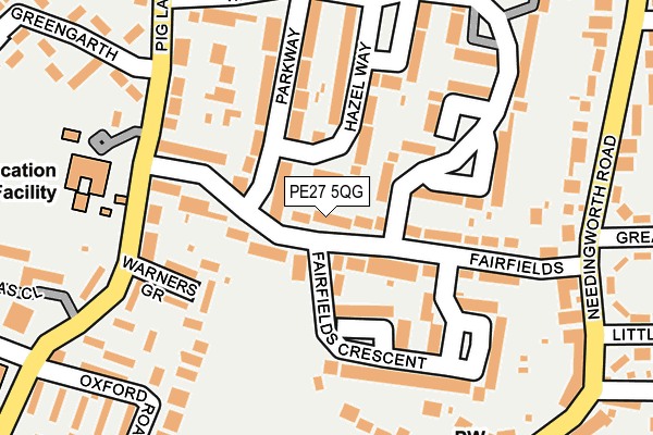 PE27 5QG map - OS OpenMap – Local (Ordnance Survey)