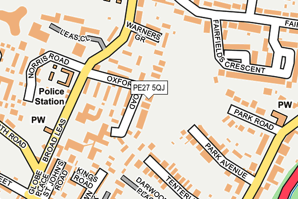 PE27 5QJ map - OS OpenMap – Local (Ordnance Survey)