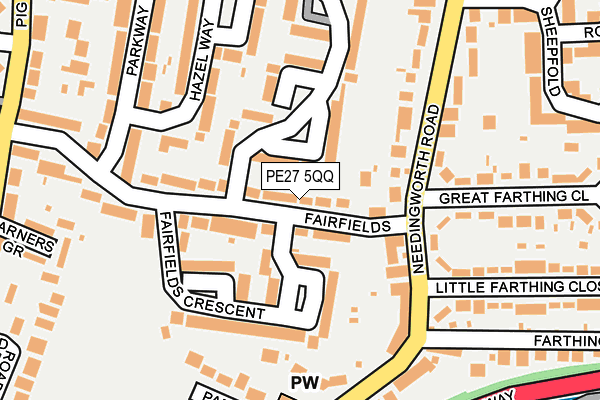 PE27 5QQ map - OS OpenMap – Local (Ordnance Survey)