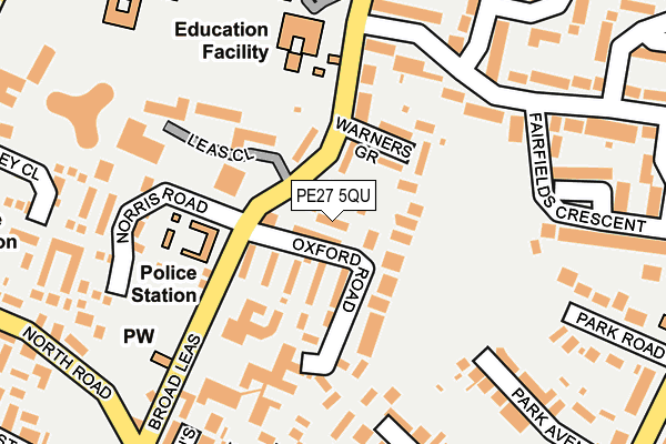 PE27 5QU map - OS OpenMap – Local (Ordnance Survey)