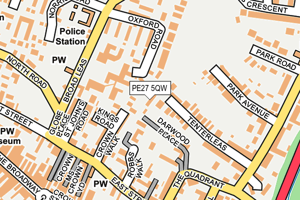 PE27 5QW map - OS OpenMap – Local (Ordnance Survey)