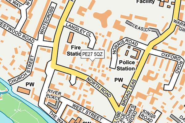 PE27 5QZ map - OS OpenMap – Local (Ordnance Survey)