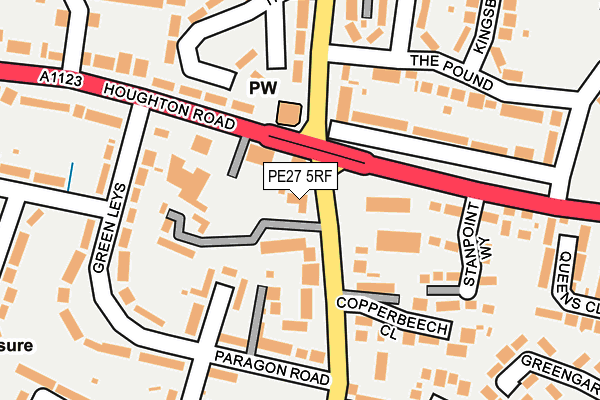 PE27 5RF map - OS OpenMap – Local (Ordnance Survey)