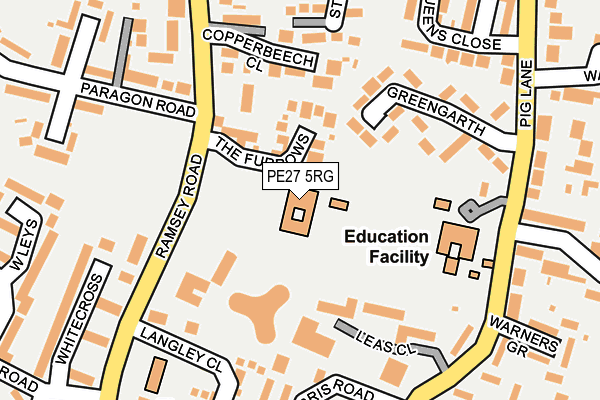 PE27 5RG map - OS OpenMap – Local (Ordnance Survey)