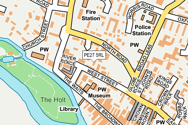 PE27 5RL map - OS OpenMap – Local (Ordnance Survey)