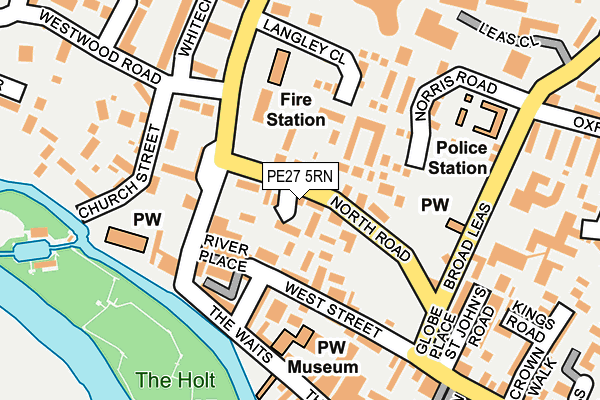 PE27 5RN map - OS OpenMap – Local (Ordnance Survey)