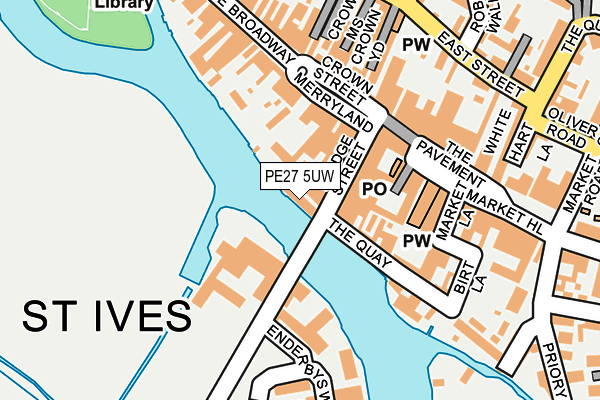 PE27 5UW map - OS OpenMap – Local (Ordnance Survey)