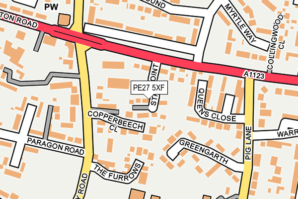 PE27 5XF map - OS OpenMap – Local (Ordnance Survey)