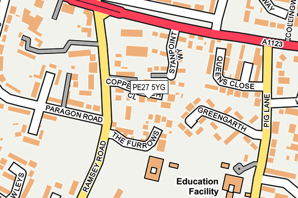 PE27 5YG map - OS OpenMap – Local (Ordnance Survey)