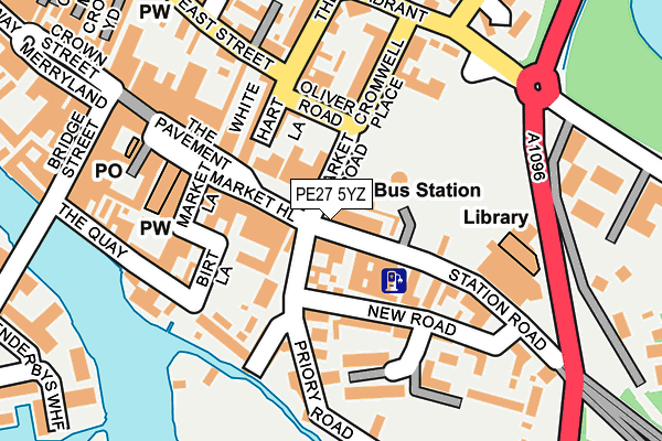 PE27 5YZ map - OS OpenMap – Local (Ordnance Survey)
