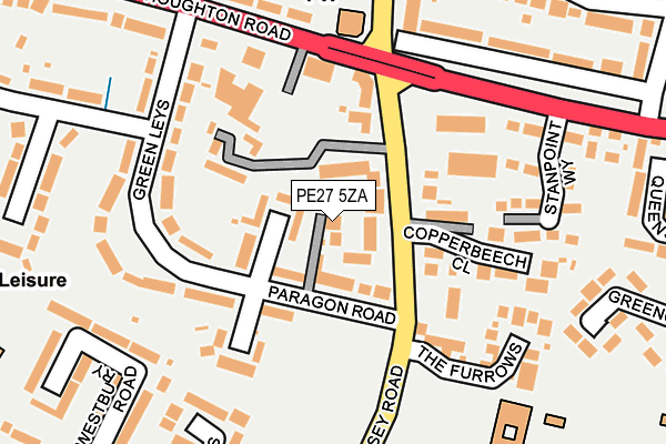 PE27 5ZA map - OS OpenMap – Local (Ordnance Survey)