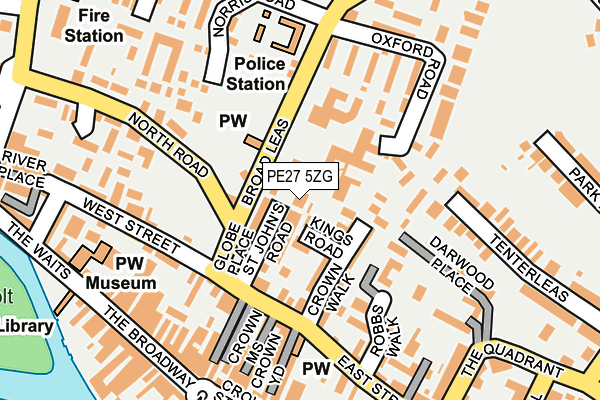 PE27 5ZG map - OS OpenMap – Local (Ordnance Survey)
