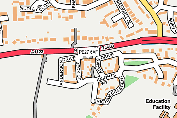 PE27 6AF map - OS OpenMap – Local (Ordnance Survey)