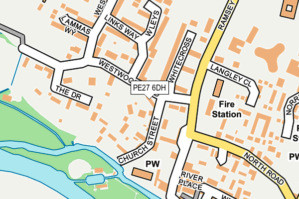 PE27 6DH map - OS OpenMap – Local (Ordnance Survey)