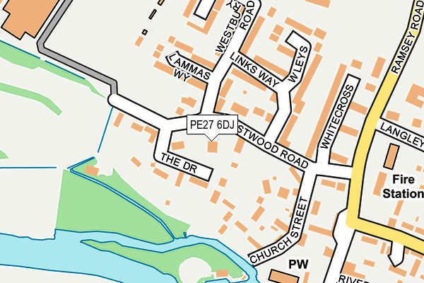 PE27 6DJ map - OS OpenMap – Local (Ordnance Survey)