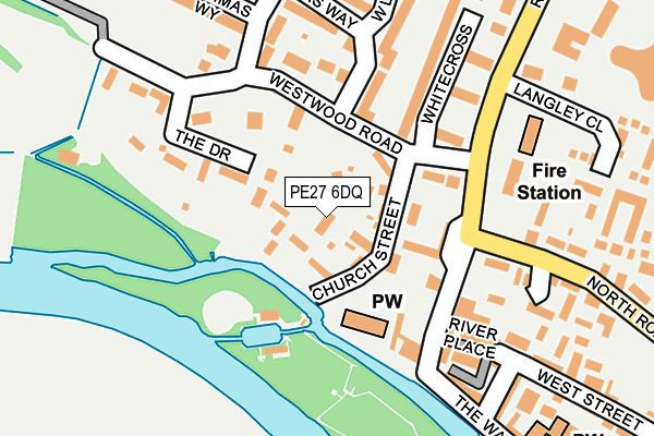 PE27 6DQ map - OS OpenMap – Local (Ordnance Survey)