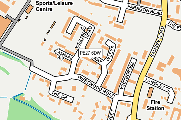 PE27 6DW map - OS OpenMap – Local (Ordnance Survey)
