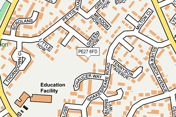 PE27 6FD map - OS OpenMap – Local (Ordnance Survey)