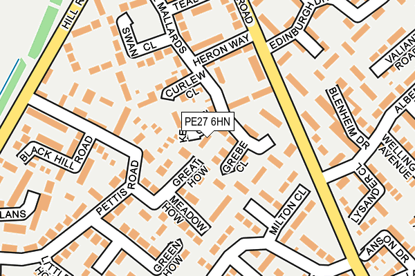 PE27 6HN map - OS OpenMap – Local (Ordnance Survey)