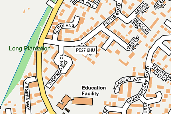 PE27 6HU map - OS OpenMap – Local (Ordnance Survey)