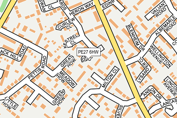 PE27 6HW map - OS OpenMap – Local (Ordnance Survey)