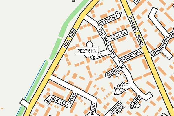 PE27 6HX map - OS OpenMap – Local (Ordnance Survey)